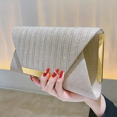 Sequins Ruched Evening Bag Glitter Clutch Purses For Women Envelope Handbag