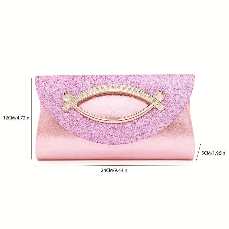 Glitter Square Clutch Bag Crossbody Shoulder Bag