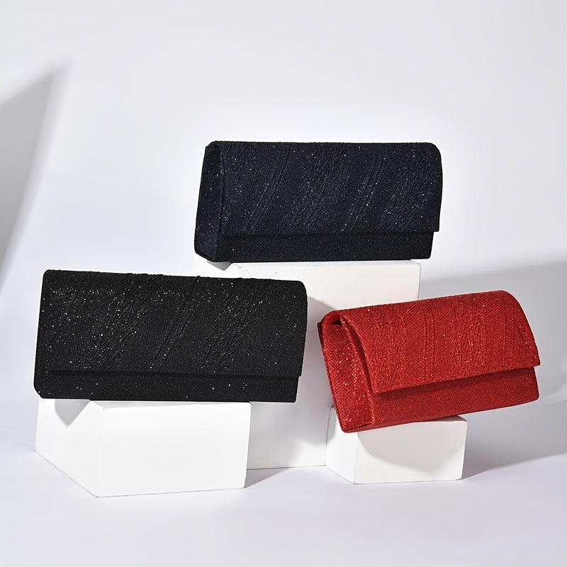 Glitter Evening Clutch Bag Women's Flap Purse Chain Shoulder Bag