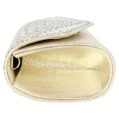 Rhinestone Flap Evening Bag Chain Strap Clutch Handbag