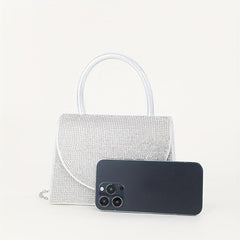 Rhinestone Evening Bag Glitter Chain Clutch Purse for Wedding Party