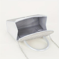 Rhinestone Evening Bag Glitter Chain Clutch Purse for Wedding Party
