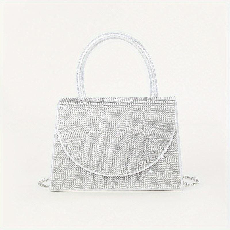 Rhinestone Evening Bag Glitter Chain Clutch Purse for Wedding Party