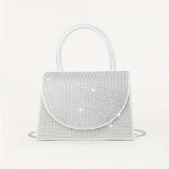Rhinestone Evening Bag Glitter Chain Clutch Purse for Wedding Party