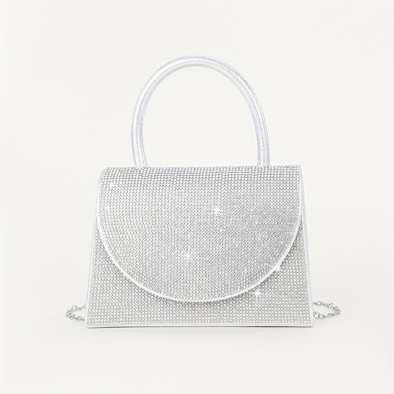 Rhinestone Evening Bag Glitter Chain Clutch Purse for Wedding Party