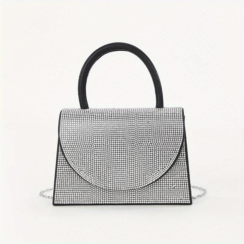 Rhinestone Evening Bag Glitter Chain Clutch Purse for Wedding Party