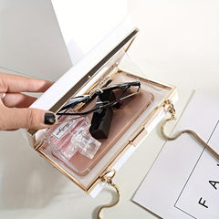 Acrylic Box Evening Bag Chain Crossbody Clutch Purse