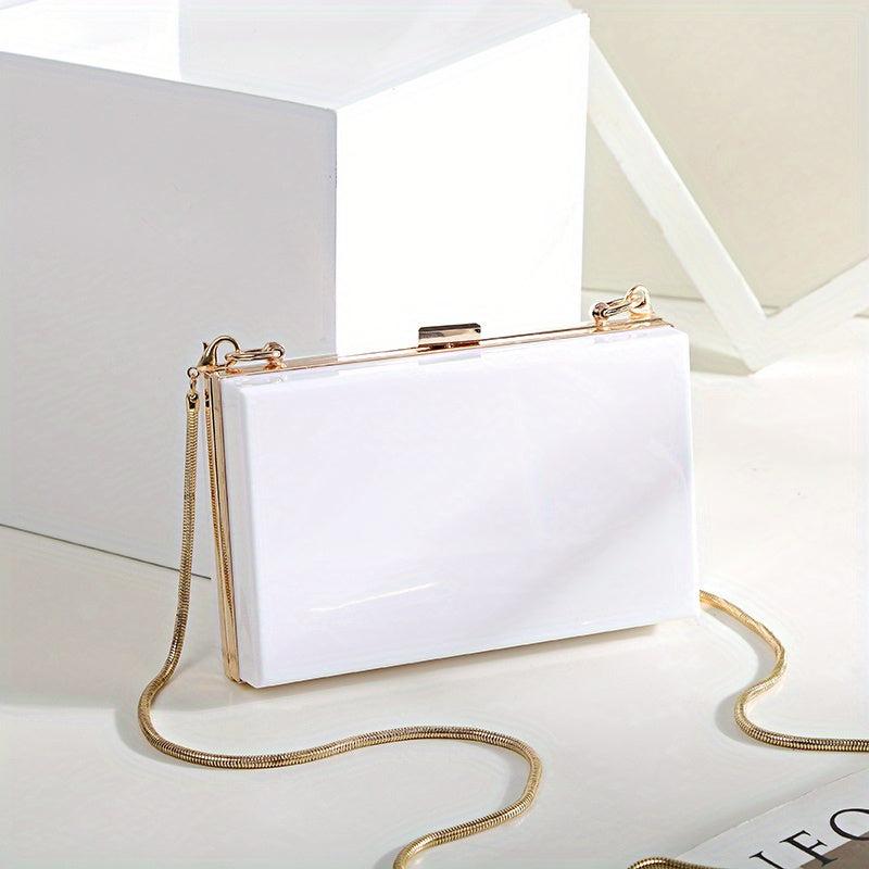 Acrylic Box Evening Bag Chain Crossbody Clutch Purse