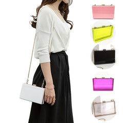 Acrylic Box Evening Bag Chain Crossbody Clutch Purse