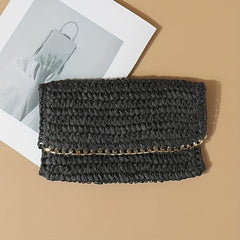 Boho Style Straw Bag Seaside Clutch Purse Vintage Beach Bag