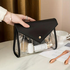 Transparent Cosmetic Bag Flap Clutch Waterproof Travel Makeup Storage