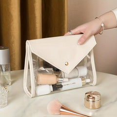 Transparent Cosmetic Bag Flap Clutch Waterproof Travel Makeup Storage