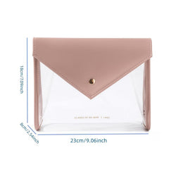 Transparent Cosmetic Bag Flap Clutch Waterproof Travel Makeup Storage
