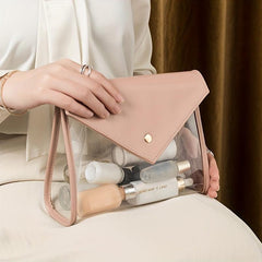 Transparent Cosmetic Bag Flap Clutch Waterproof Travel Makeup Storage
