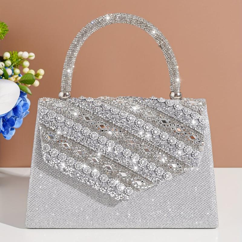Glitter Rhinestone Satchel Bag Evening Party Handbag