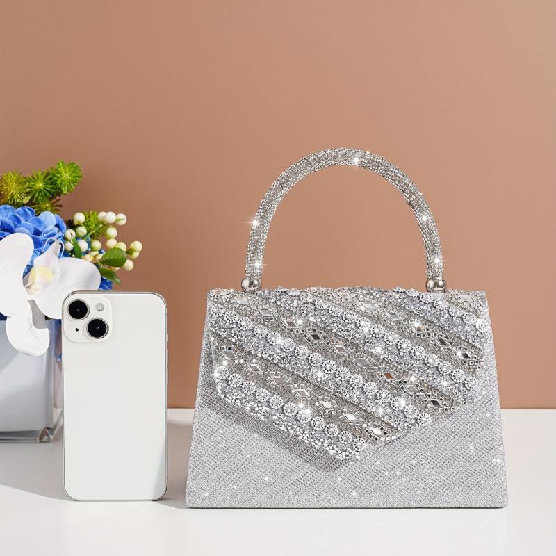 Glitter Rhinestone Satchel Bag Evening Party Handbag