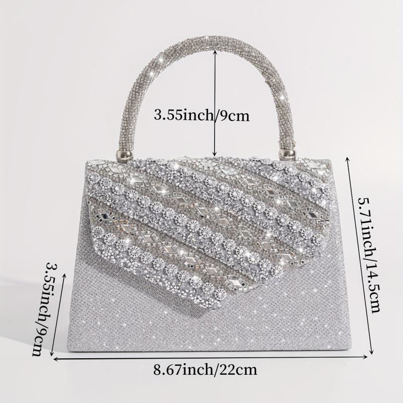 Glitter Rhinestone Satchel Bag Evening Party Handbag