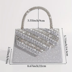 Glitter Rhinestone Satchel Bag Evening Party Handbag