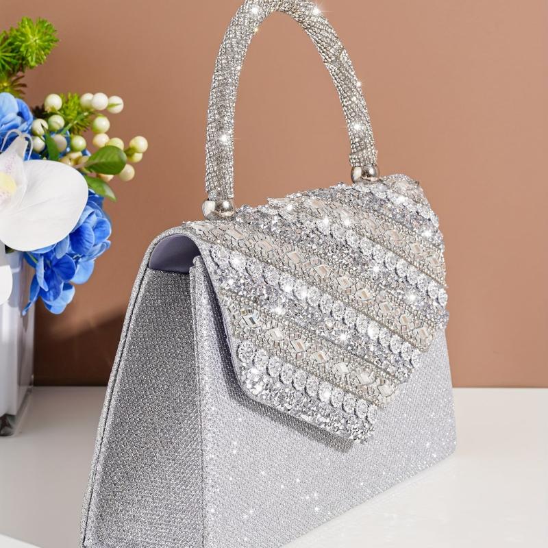 Glitter Rhinestone Satchel Bag Evening Party Handbag