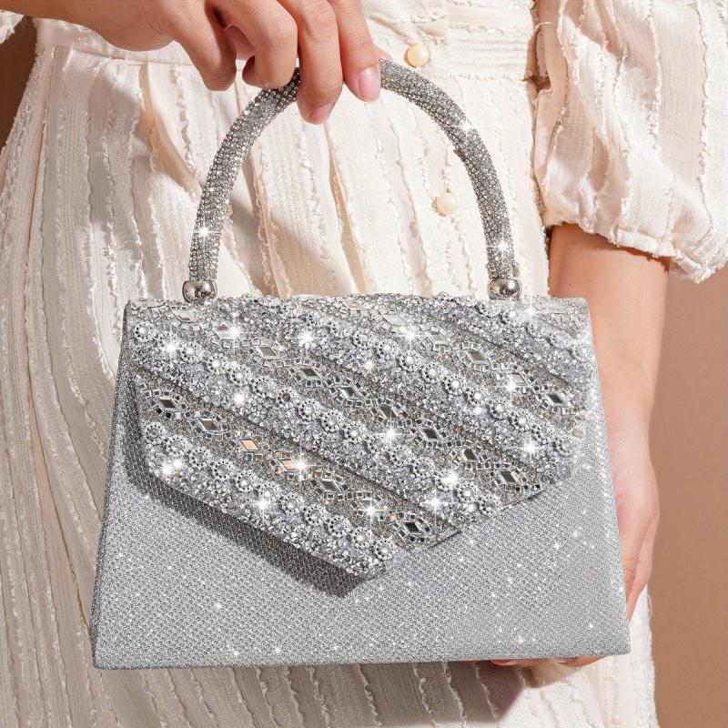 Glitter Rhinestone Satchel Bag Evening Party Handbag
