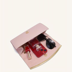 Pink Crossbody Bag Classic Flap Handbag & Clutch Purse
