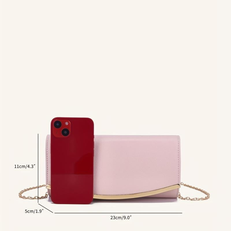 Pink Crossbody Bag Classic Flap Handbag & Clutch Purse