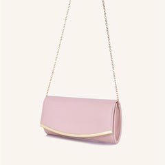 Pink Crossbody Bag Classic Flap Handbag & Clutch Purse