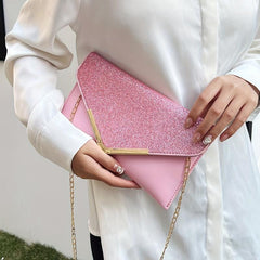Glitter Envelope Clutch Bag Classic Flap Evening Bag
