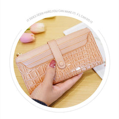 Embossed Long Wallet Coin Purse Clutch Bag Card Slots