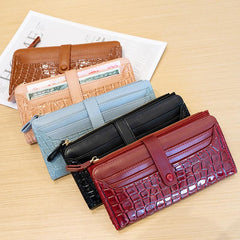 Embossed Long Wallet Coin Purse Clutch Bag Card Slots