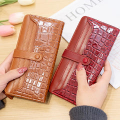 Embossed Long Wallet Coin Purse Clutch Bag Card Slots
