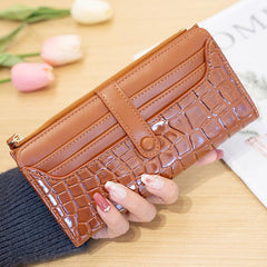 Embossed Long Wallet Coin Purse Clutch Bag Card Slots