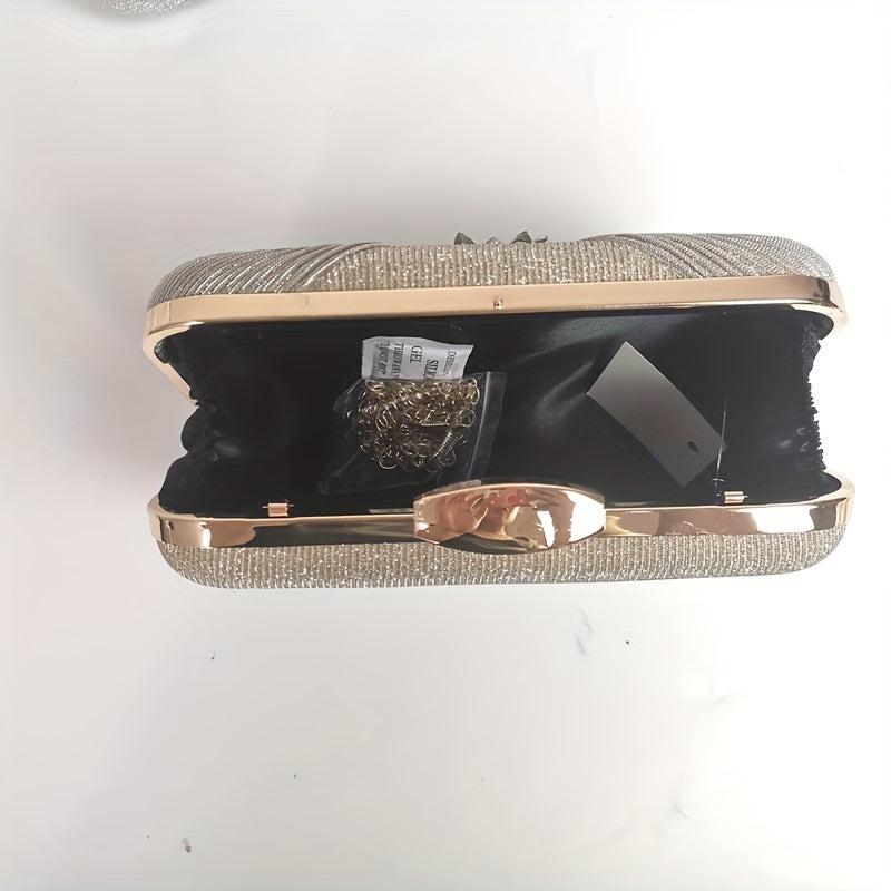 Flower Rhinestone Decor Evening Bag Party Clutch Wedding