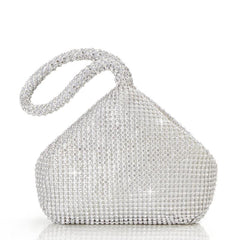 Rhinestone Evening Handbags Triangle Clutch Purse Glitter Prom Wedding