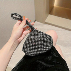 Rhinestone Evening Handbags Triangle Clutch Purse Glitter Prom Wedding