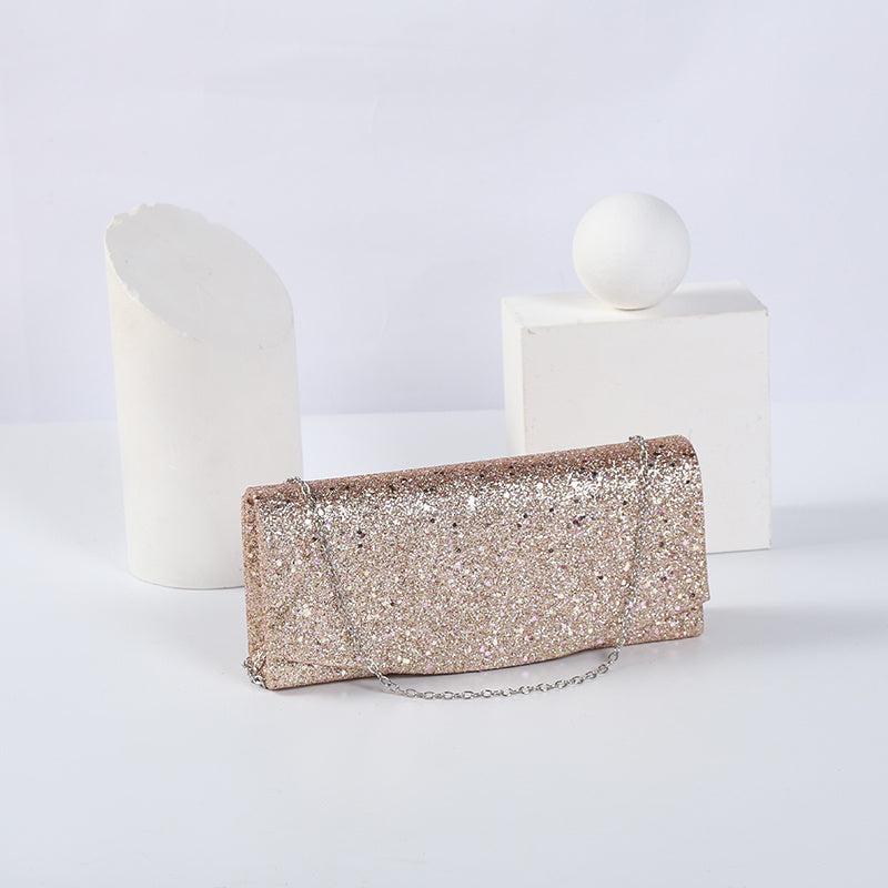 Sequins Decor Evening Bag Chain Clutch for Party