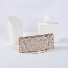 Sequins Decor Evening Bag Chain Clutch for Party