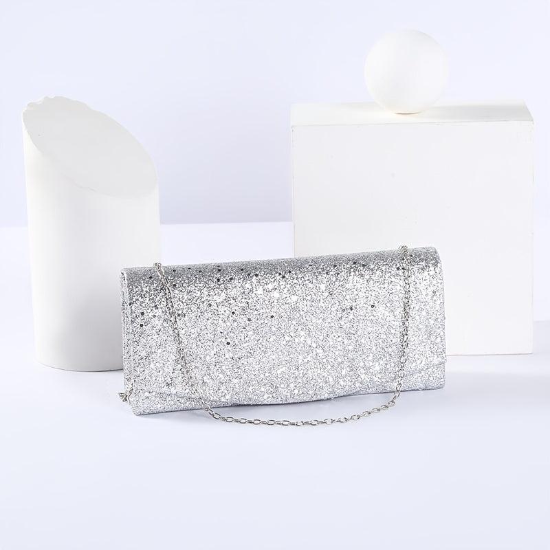 Sequins Decor Evening Bag Chain Clutch for Party