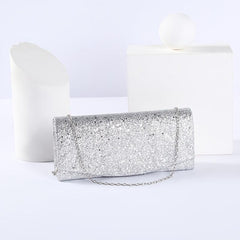 Sequins Decor Evening Bag Chain Clutch for Party