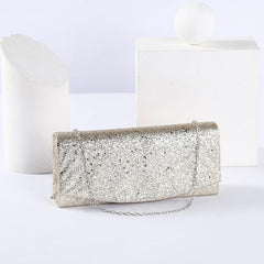 Sequins Decor Evening Bag Chain Clutch for Party