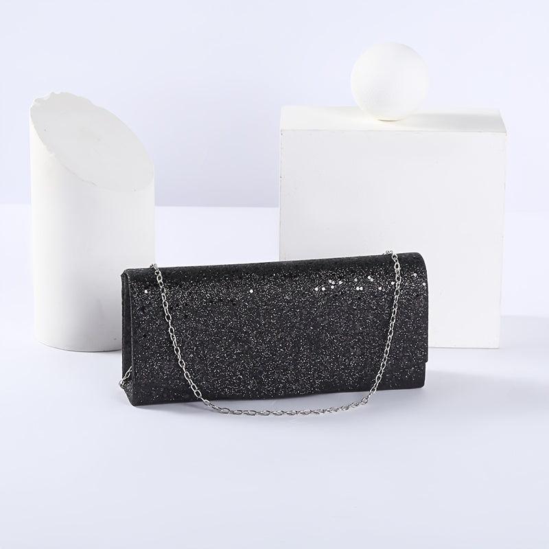Sequins Decor Evening Bag Chain Clutch for Party