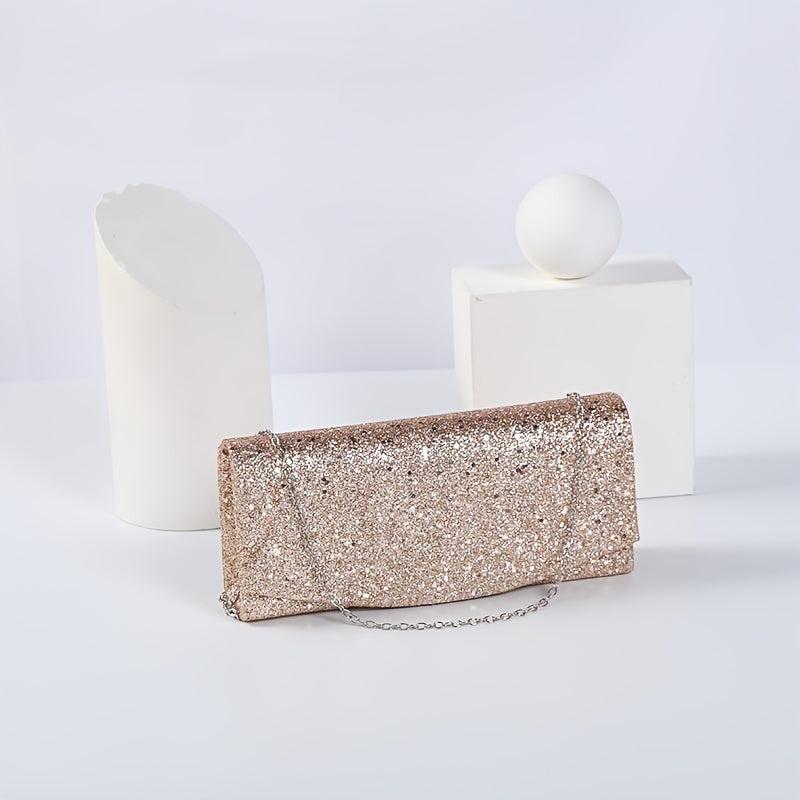 Sequins Decor Evening Bag Chain Clutch for Party