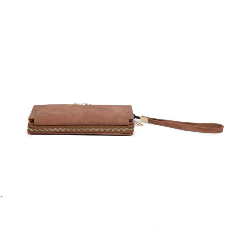 Metal Leaf Button Clutch Wallet Classic Solid Purse