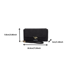 Metal Leaf Button Clutch Wallet Classic Solid Purse