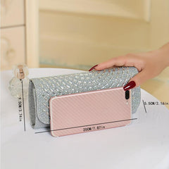 Glitter Clutch Purse Rhinestone Evening Bag for Wedding Party