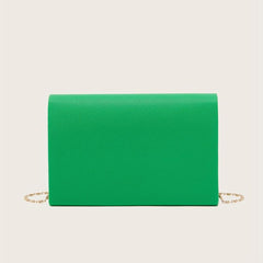Stylish Solid Flap Bag Square Clutch Wallet Classic Purse