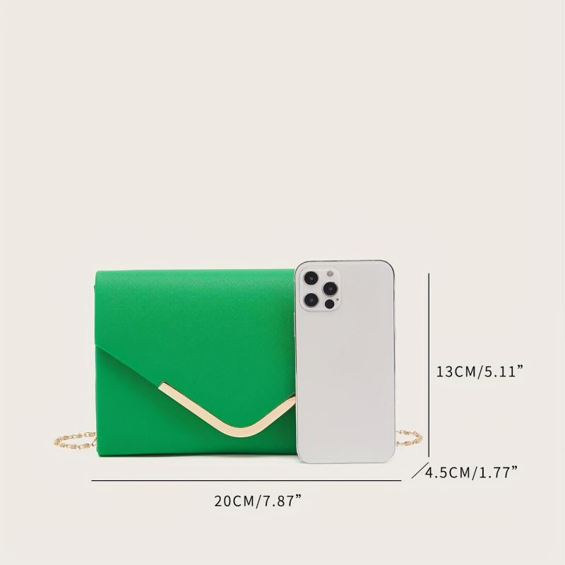 Stylish Solid Flap Bag Square Clutch Wallet Classic Purse