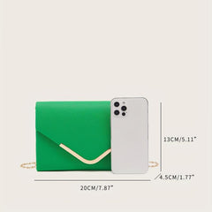 Stylish Solid Flap Bag Square Clutch Wallet Classic Purse