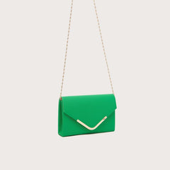 Stylish Solid Flap Bag Square Clutch Wallet Classic Purse