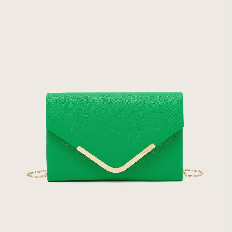 Stylish Solid Flap Bag Square Clutch Wallet Classic Purse